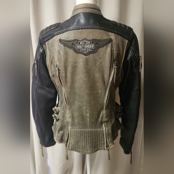 Harley-Davidson Black and Brown Leather Jacket - Picture 2 of 7